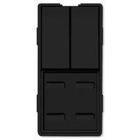 Simply Automated UPB Faceplate, Dual Rocker & 4 Bar Buttons, Black (ZS26B-BK)