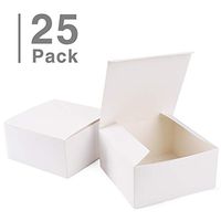 GSSUSA Bridesmaid Proposal Boxes 25Pack 8x8x4" White Kraft Gift Boxes with Lids for Gifts, Crafting, Cupcake Boxes