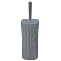 Bath Bliss Sailor Knot Toilet Brush & Holder Set, Hygienic Rust & Mildew Resistant, Heavy Duty Brush, Decorative, Grey, Gray