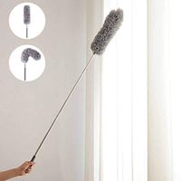 HuiDao Microfiber Duster with 24-53" Stainless Steel Extension Pole Flexible Bendable Washable Dust Brush Dust Cleaner for Home Office Car (Large, Grey)