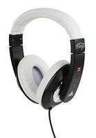 Galaga Kid Safe Over-Ear Headphones HP1-21717 W/Volume Limiter by Sakar, Adjustable Headband, Comfortable Ear Cups, Great Audio, Kids Safe Technology, White Black