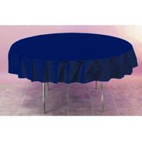 4 Each: Navy Blue Plastic Heavy Weight Table Cover 84" Round