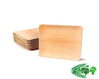 10" Evo-Eco 10 Inch Square Palm Leaf Plates Dinner Plates Lunch Plates Eco friendly Disposable Dinnerware | Heavy Duty Biodegradable Party Plates for Wedding, Camping Parties & More 100pack By Evo Eco