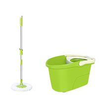 MOP Spinning and Bucket Cleaning Set Non-Slip Adjustable Hangable Multifunction Green Head2