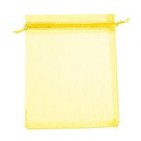50 Pcs Organza Jewelry Gifts Drawable Box Wedding Gift Candy Mini Pouch Bag - Yellow 7cm by 9cm Ameesi