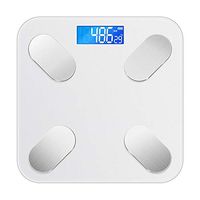 DEI QI Bathroom Scale Weight Scale Backlit LCD Display Smart Scales Digital Weight and Body Fat USB Charging Round Corner Design Digital Scale