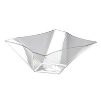Party Essentials N144621 Twisted Square Serving Bowls, 161-ounce, Clear (Case of 6)