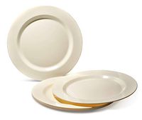 " OCCASIONS" 240 Plates Pack, Heavyweight Disposable Wedding Party Plastic Plates (7.5'' Appetizer/Dessert Plate, Plain Ivory)