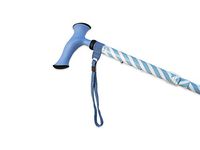 Charming Canes Adjustable Folding Walking Cane with Comfortable Grip, Wrist Strap, and Carrying Case – Travel Friendly! (Baby Blue Candy Cane)
