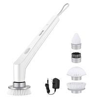 Homitt Electric Spin Scrubber Brush, Powerful Handheld Shower Scrubber, Cordless Grill Brush with 4 Multi-purpose Replaceable Cleaning Brush Heads for Bathroom, Floor, Title Grout, Kitchen, Sink, Tub