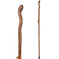 Brazos Trekking Pole Hiking Stick for Men and Women Handcrafted of Lightweight Wood and made in the USA, Brown Oak,  55 Inches