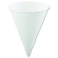 Konie 40KR Rolled-Rim Paper Cone Cups, 4oz, White, 200 Per Bag (Case of 25 Bags)