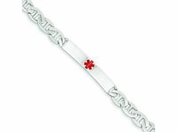 Finejewelers Sterling Silver Polished Medical Anchor Link Id Bracelet
