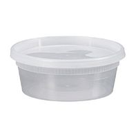 SafePro 8HD, 8 Oz Clear Plastic Soup/Food Containers with Lids, Microwavable Translucent, Plastic Deli Containers with Lids, Case of 100