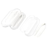 uxcell 4 Pcs Rubber Tip White Clear Plastic Tweezers Inserter Remover Pinchers w Stick