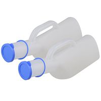 2Pcs 1000ml Thick Firm Male Urinal Urine Bottle with Lid Transparent Scrub