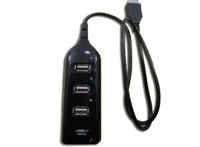 High Speed 4 Port Mini USB 2.0 Hub For Laptop PC Black