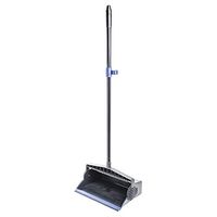 HUBERT Lobby Dustpan Black Plastic Wet/Dry - 11 1/2"L x 8 1/2"W x 36"H