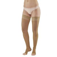 Ames Walker AW Style 48 Sheer Support 20 30 Open Toe Thigh Highs w/Band Beige LG