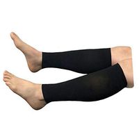 HealthyNees Shin 15-20 mmHg Med Compression Fatigue Support Extra Wide Calf Plus Tall Leg Big Calves Sleeve (Black, 5XL)