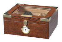 The Elegant 25-50 Cigar Glass Top Humidor