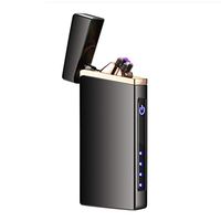 Electric Arc Lighter USB Rechargeable Lighter Windproof Flameless Lighter Plasma Electronic Lighter with LED Power Display (Black)