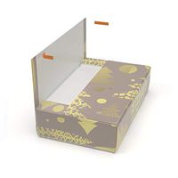 Cloaked Box - Easy Gift Wrapping Kit Includes Peel & Stick Wrapping Paper, Box, Tissues, Ribbon, and Card - Winter Gold, Medium (14 x 10 x 3 inches)