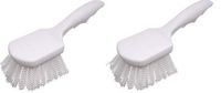 Carlisle 4054200 Sparta Plastic Handle Brush, Medium Stiff Nylon Bristles, 8" Length x 3" Width, 1-1/4" Bristle Trim (2-(Pack))