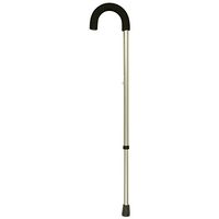 PCP Adjustable Cane, Foam Grip, Round Crook Handle, Lightweight Aluminum, Silver Frost, Large