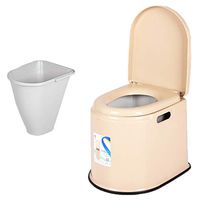 Plastic Commode Chair Elderly Disabled Toilet Stool Pregnant Woman Non-Slip Toilet Multifunction Mobile Toilet Bowl Household Portable Toilet Stool,B