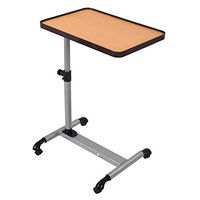 Rolling Adjustable Overbed Table Laptop Desk Food Tray Hospital with Tilting Top