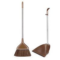 Broom and Dustpan With Long Handle Telescopic Up Upright Extra Long Handle Soft Brush Broom and Dustpan Windproof Stainless steel rod Broom Set Home Kitchen Office Toilet cleaning tools