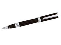 Aurora TU Black Fountain Pen - Black/Chrome Trim, Medium Nib T11-N-M
