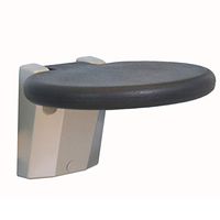 FLYSXP Folding Stool Bathroom Stool Wall-Mounted Whole Set Foldable Aluminum Alloy Breathable Safety Simple Black Bath Stool (Color : Round-30x26.5)