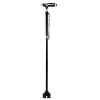 Qi Peng Cane - Unisex Walking Stick Old Man Cane Four Feet Telescopic Anti-Slip Abdomen Old Man with Light Folding Cane Old Cane Crutch
