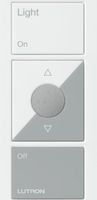 Lutron Pico Remote for Caseta Wireless Smart Dimmer and Plug-In Lamp Dimmer with Favorite Setting, PJ2-3BRL-GWH-L01, White/Gray
