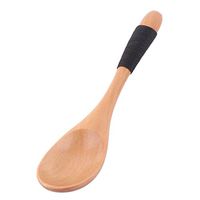 uxcell Household Vintage Style Dinnerware Cake Coffee Soup Holder Spoon Wood Color