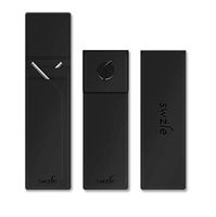 SWZLE 2 Reusable Stainless Steel Bent Straws & 1 Cleaning Brush - Portable Set with Sleek Matte Black Case - BPA Free - Fits in Pocket, Purse & Backpack for Travel & Household - Black