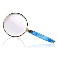 MEI Magnifier Magnifier/Handheld Magnifier 10X Reading Magnifier Applicable to Books Newspaper Maps Coins Jewelry Hobbies and Crafts Portable (Color : Blue Handle)