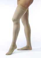 JOBST Opaque Thigh High with Sensitive Top Band, 15-20 mmHg Compression Stockings, Closed Toe, Medium Petite, Natural
