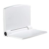 DWW Foldable Bath Chair Firm ABS Wall Mounted Safety Shower Bench White with Backrest - Elderly, Disabled and Adult, Shoe Bench for Livingroom, Corridor