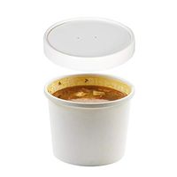 (Set of 200) 8-Ounce Poly-Coated White Paper Soup Containers with Vented Lids Combo, Hot/Cold Food Cups - Ice Cream/Frozen Yogurt, Paper Soup Cups to-Go/Take-Out Food Containers by Tezzorio
