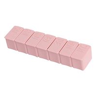 2 Pcs Plastic Daily Pill Organizer Weekly Pill Box Portable 7 Days Pill Dispenser for Vitamins Cod Liver Oil and Medication (Pink)