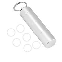 Vbestlife Aluminum Alloy Waterproof Pill Box Bottle,Drug Holder Container Keychain Outdoor Survival Medicine Bottle Pill Case Holder Bottle for Outdoor Hiking Camping Survival