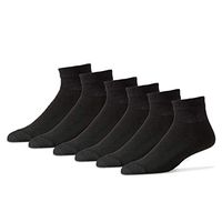 Men's Diabetic Quarter Length Socks 13-15 - Cotton Blend Sole Pleasers Loose Top 12 Pack Black Made in USA