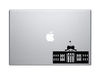 Famous Buildings Monuments - White House American Capital - 5" Black Vinyl Decal Sticker Car Macbook Laptop