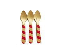 Perfect Stix Striped Spoon 110 36-Pink Printed Wooden Spoons with Pink Striped Pattern, 4.5" (Pack of 36)