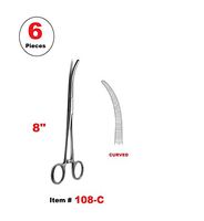 6 Pcs 8" Pean Hemostat Locking Forceps Curved