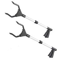 44" Grabber Reacher, [ 2 Pack ] Long Trash Picker with 30" to 44" Mobility Aid Arm/Lightweight/Rotating Gripper/Litter Pick Up/Arm Extension Reacher for Garden Nabber Wheelchair and Disabled