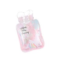 Taimot Cute Transparent Hot Water Bag, Water Injection PVC Hot Water Pouch, Warm Palace Cute Cartoon Home Hand Warmers for Pain Relief